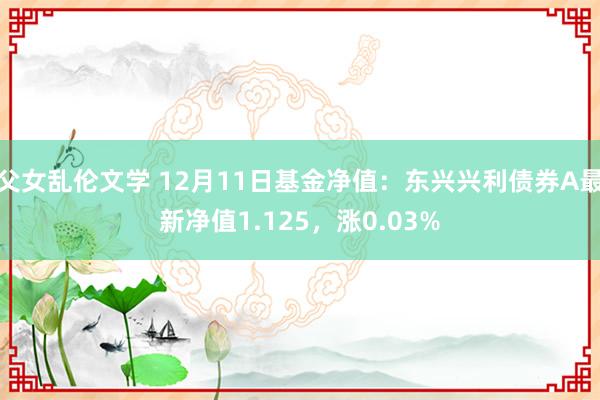 父女乱伦文学 12月11日基金净值：东兴兴利债券A最新净值1.125，涨0.03%